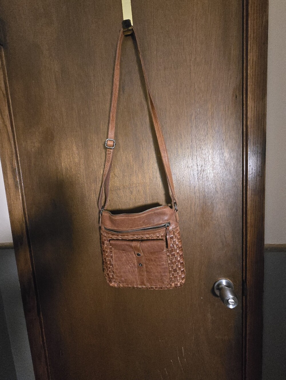 Brown Leather Crossbody Shoulder Bag Vilenca Holland Many Pockets
